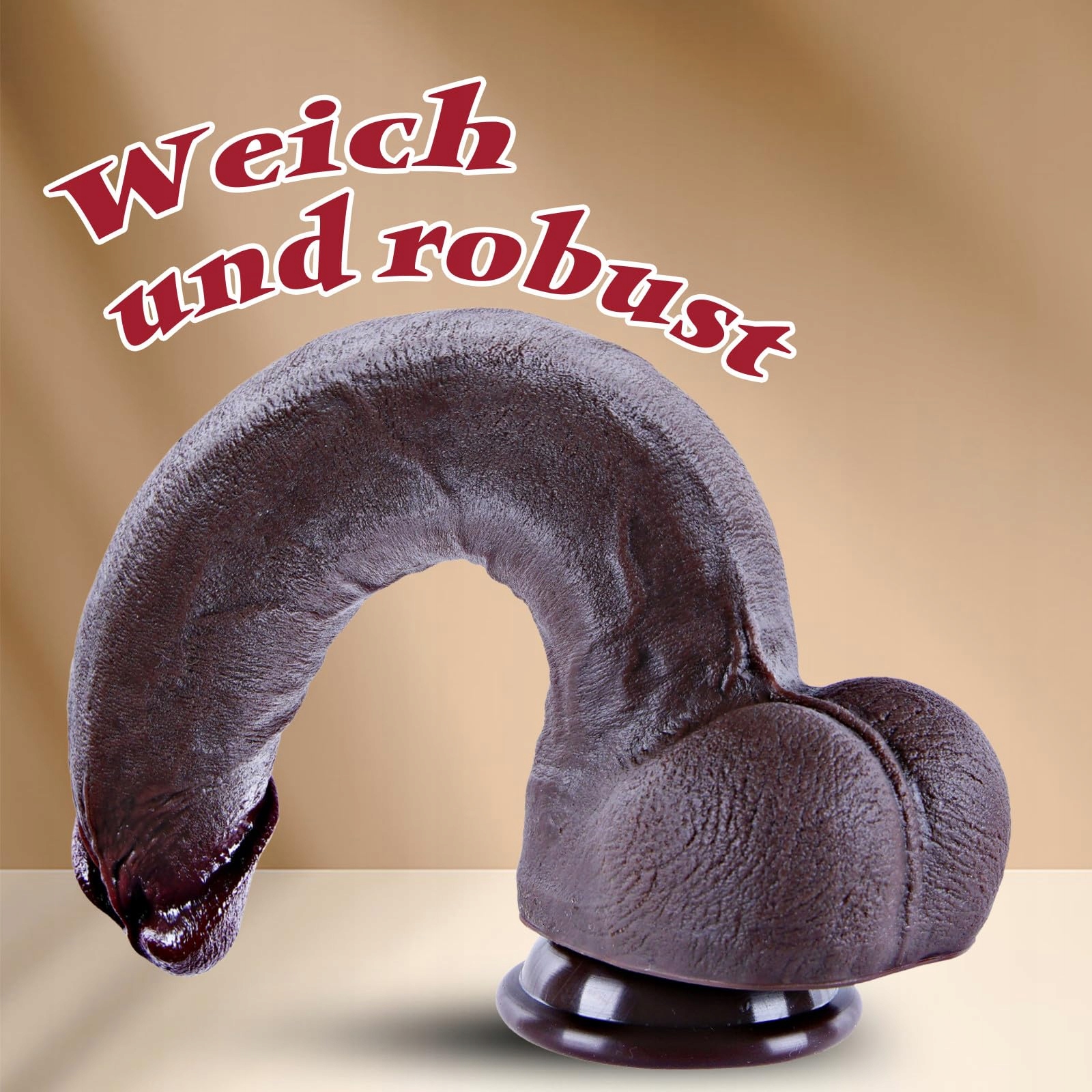 REALISTISCHER Czarny Dildo 31 cm Duży Silikonowy Z Przyssawką Realistyczny — miniatura 2
