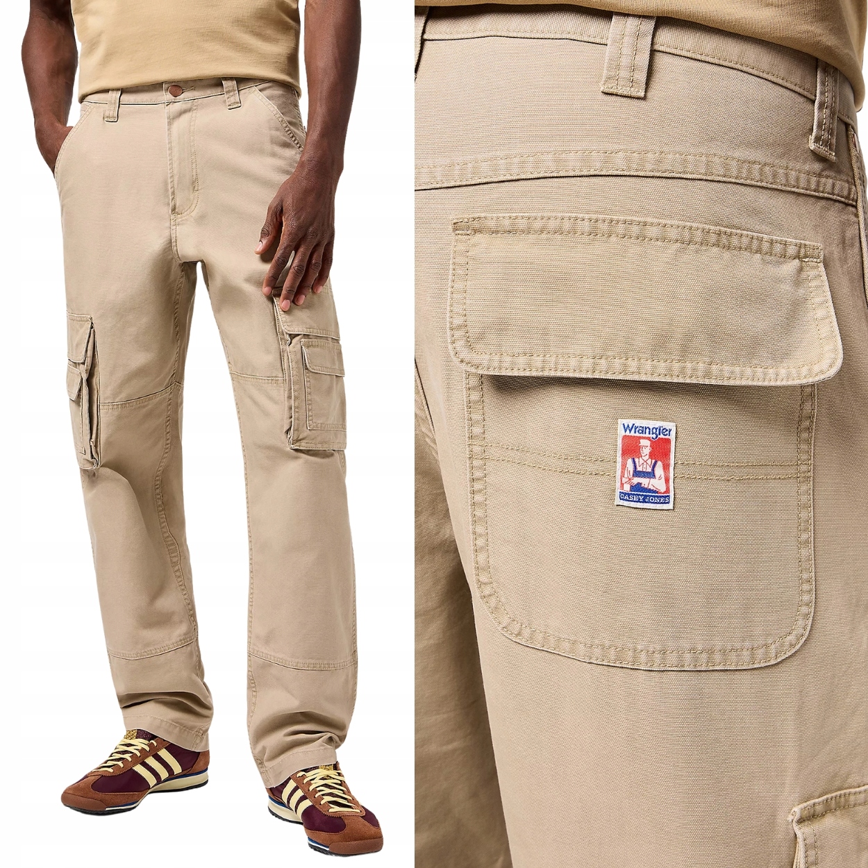 Wrangler Casey Jones Cargo Pant volné látkové kalhoty kapsáče W33 L32