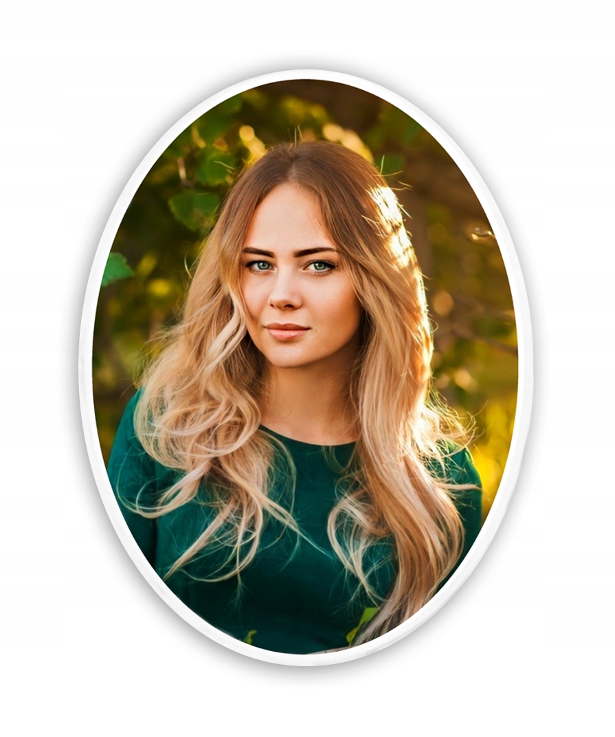 Zdjęcie nagrobkowe owalne kolor,porcelana nagrobkowa 7x10