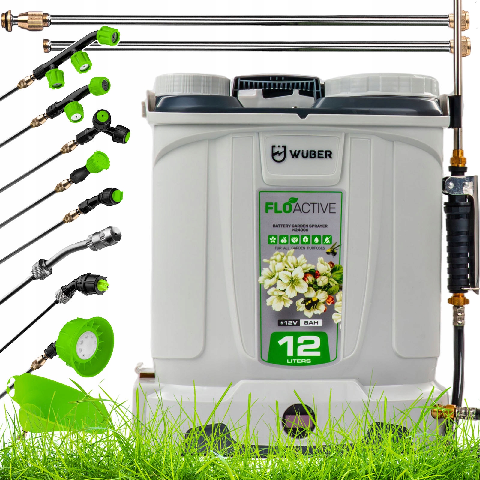 Akumulátorový Tlakový Postřikovač 12 L, Mixér Tekutiny, Ledový 10 Trysek