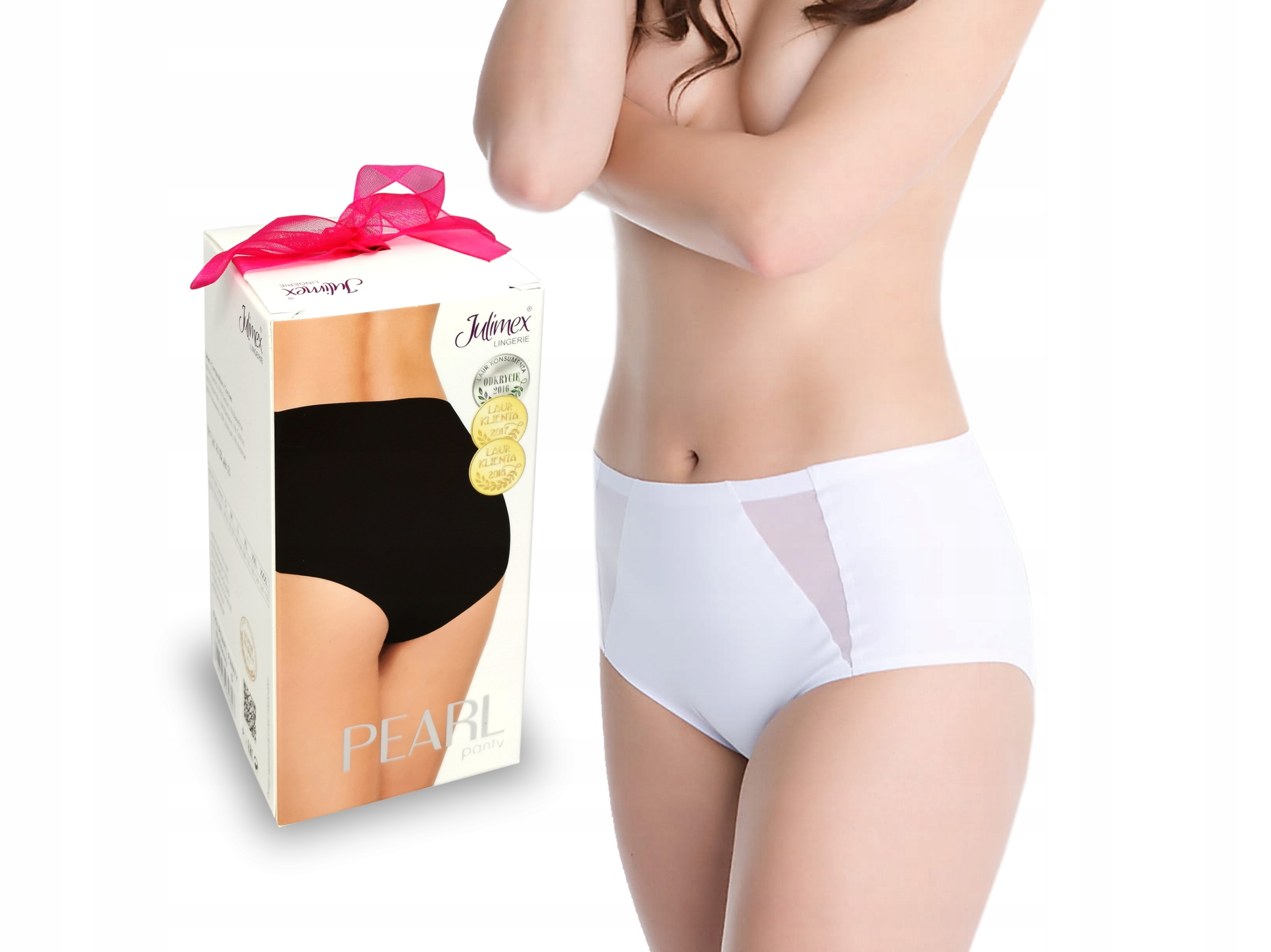 

Julimex wysokie figi Pearl bezszwowe Biały XL