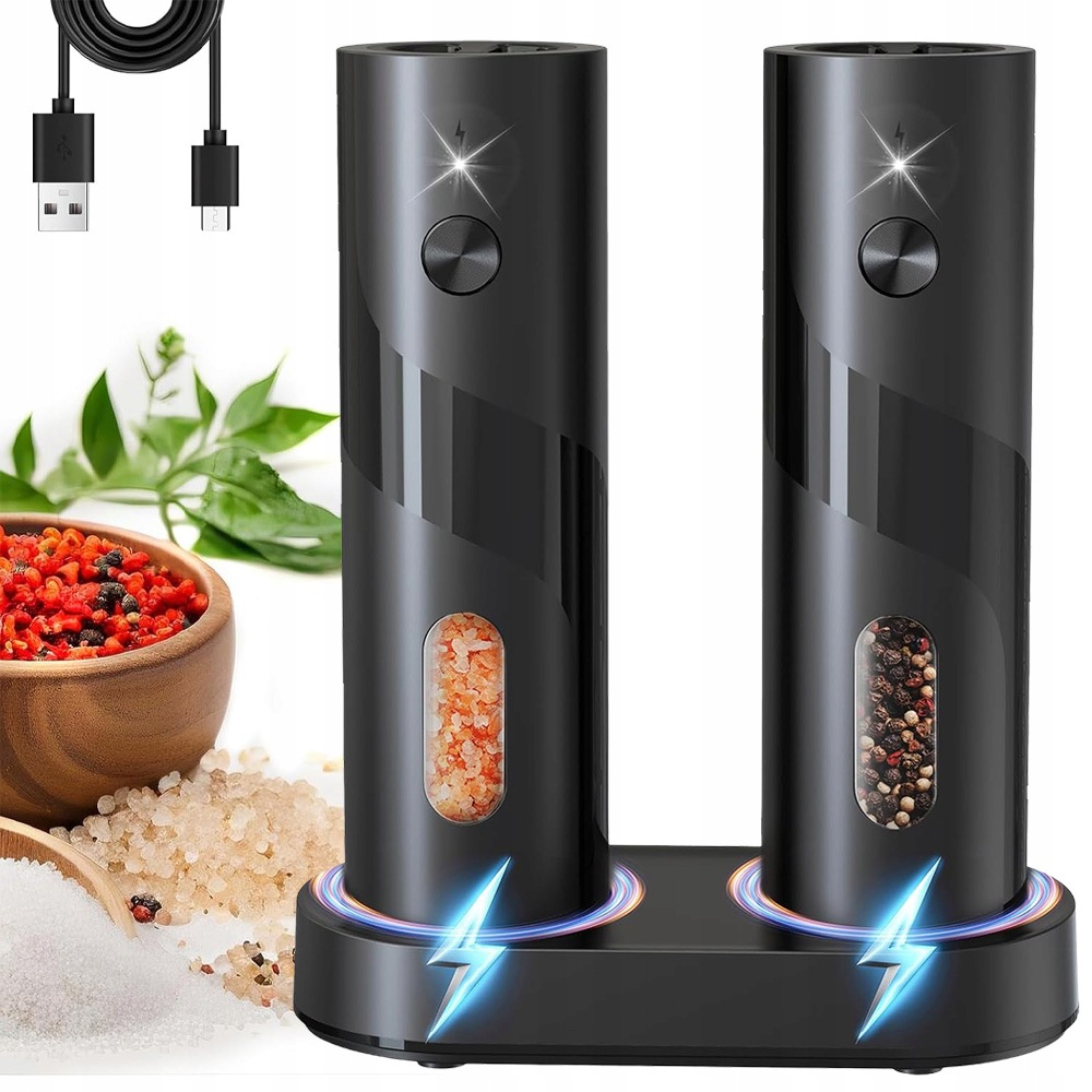 Elektrický Mlýnek Na Sůl A Pepř, Tenký A Silný, Nastavitelný, 2KS, 110 ML