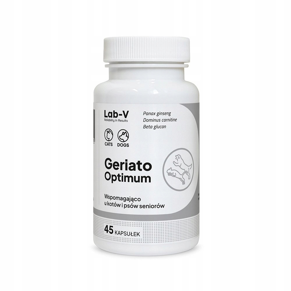 Lab-v Geriato Optimum Podpora zdraví seniorů pro psy a kočky 45 kapslí