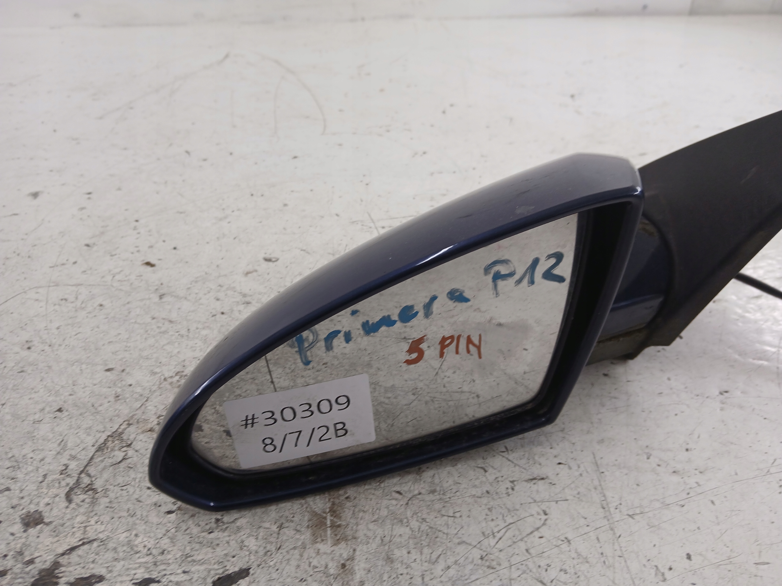 NISSAN PRIMERA P12 mirror left 5 PIN blue