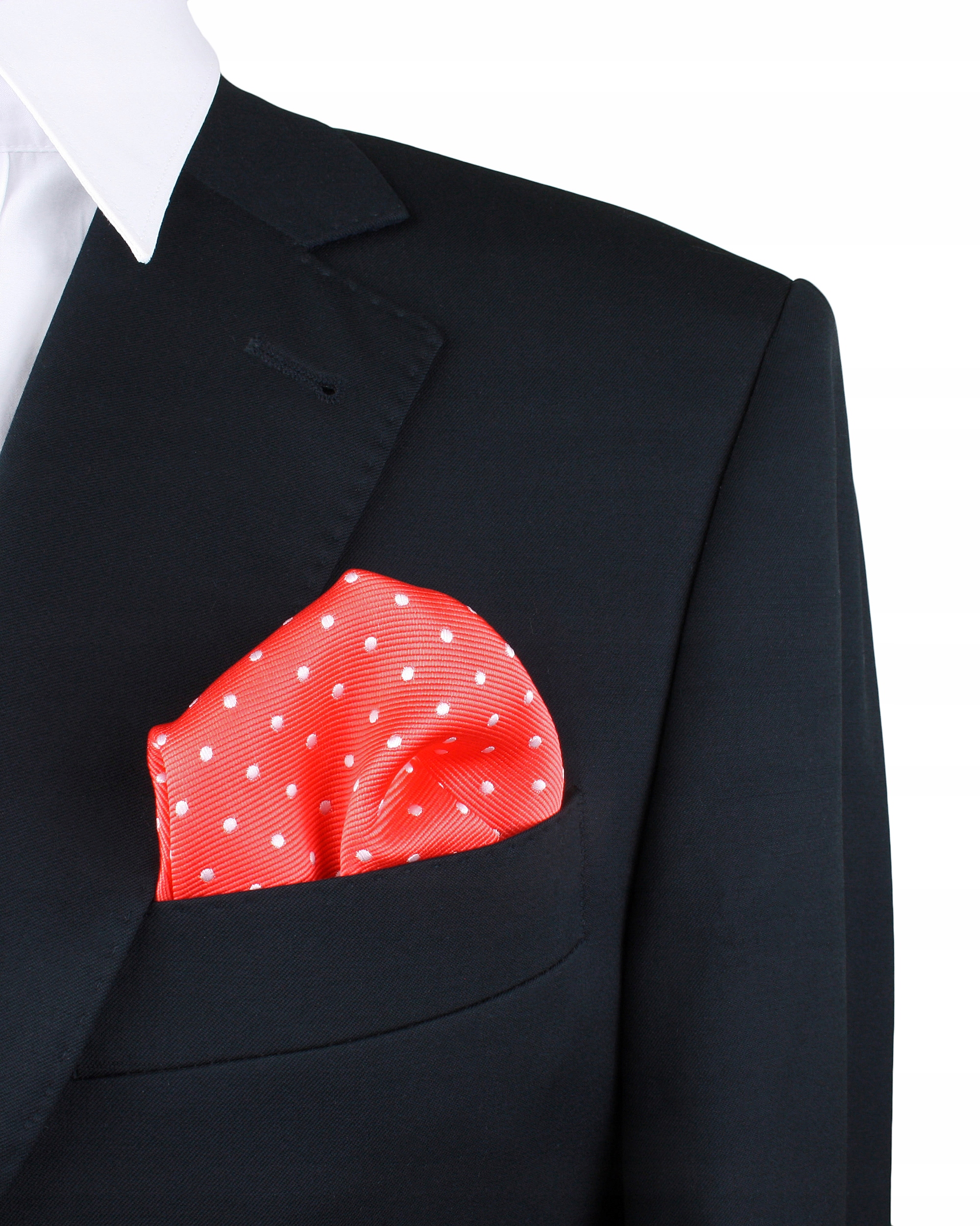 POSZETKA DO MARYNARKI POMARAŃCZOWA W BIAŁE KROPKI