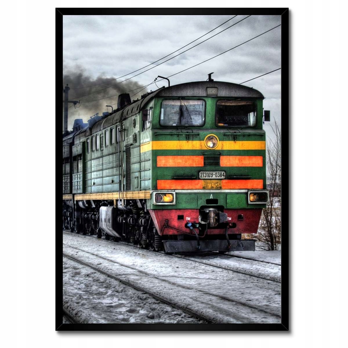 Plakáty v rámu 50x70 Vlak Lokomotiva Zima