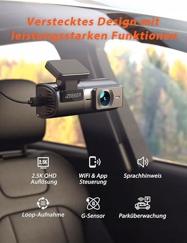 IZEEKER Kamera 2,5K WiFi 1440P WDR G-Sensor 32GB Nocny Tryb — miniatura 3