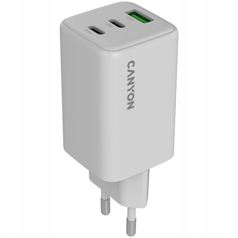 Canyon CU65ACC GAN 65W 2xPD 1xQC Biały
