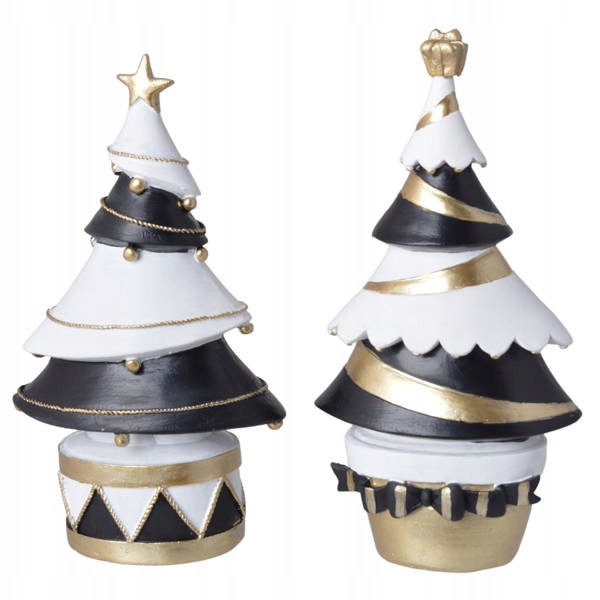 

Figurka Choinka czarno-biało złota 20x10,5x6,5cm