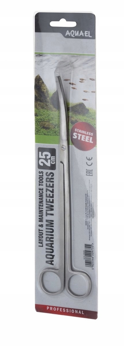 Levně Akvarijní Nůžky Zakřivené Pro Rostliny Trávníku 25 CM Nerezová Ocel