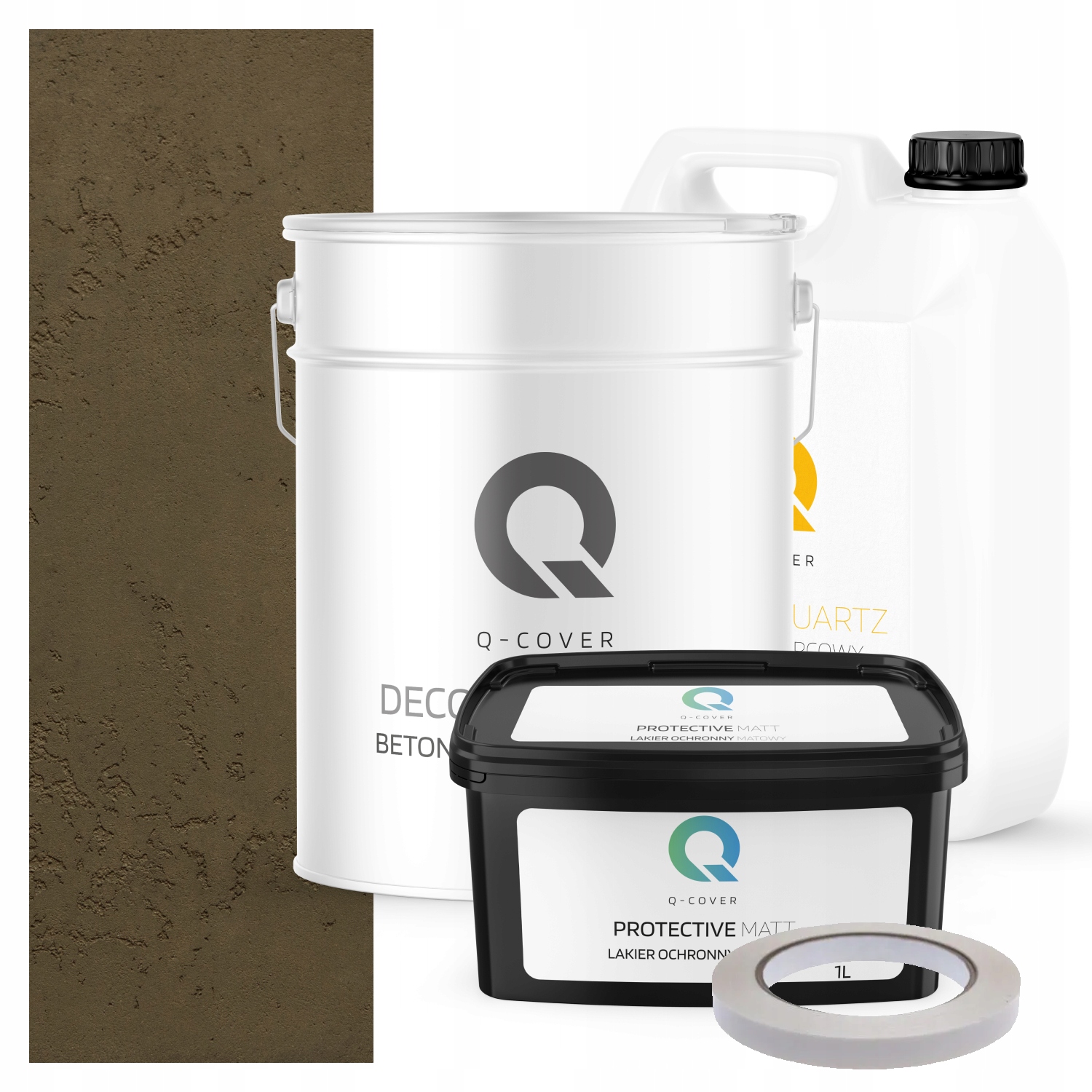 Architektonický Venkovní Beton Hotový Set Omítek Khaki Tmavý F456 10m2