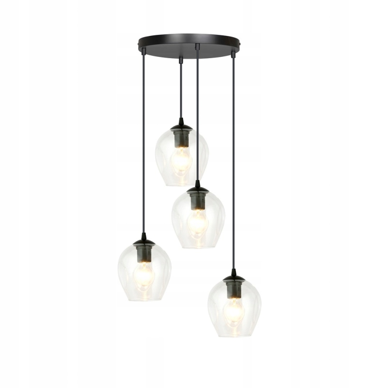 Průhledná lampa v minimalistickém stylu do jídelny Istar 4 Bl, černá