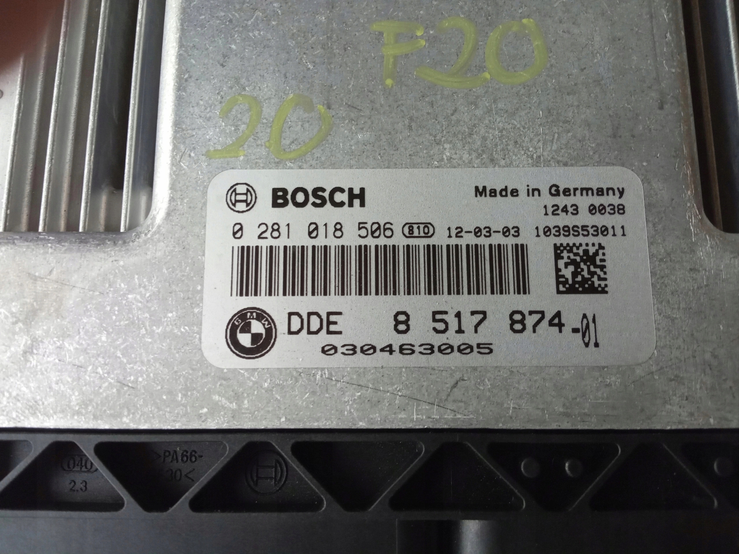 computer control unit BMW F20 0281018506