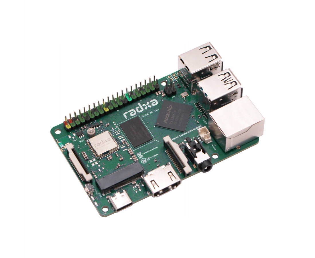 Sbc Radxa Rock 3C RK3566 4jádrový Arm A55 1GB Hdmi 4K M.2 WiFi+Bluetooth