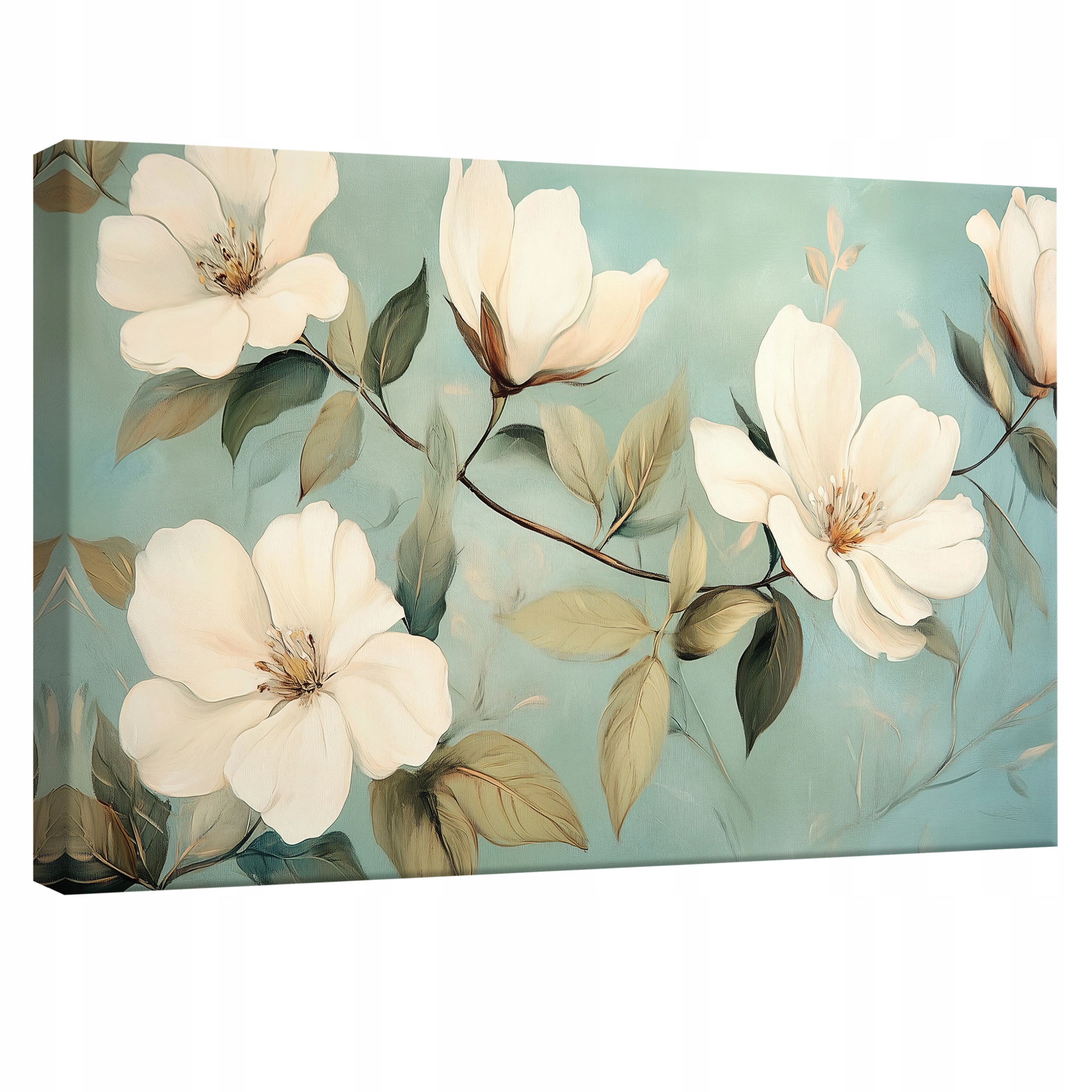 Obraz 120x80 Bílé květy magnólie malířství botanika floristika