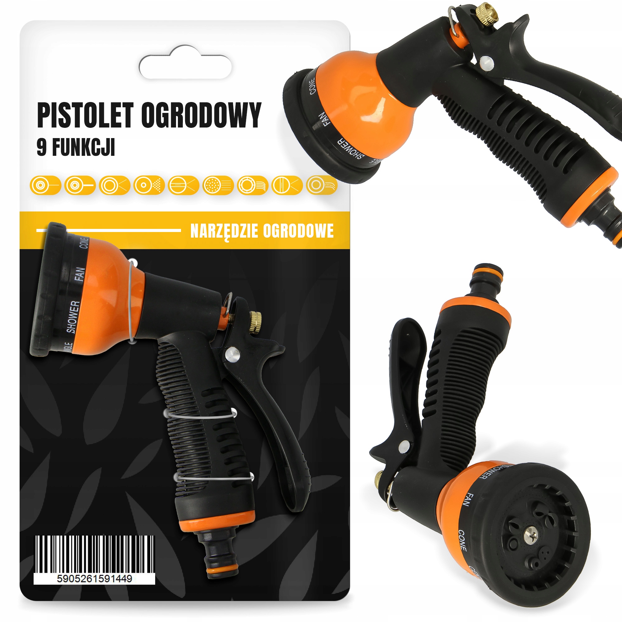 

Pistolet Ogrodowy Zraszacz 9 Funkcji Metalowy