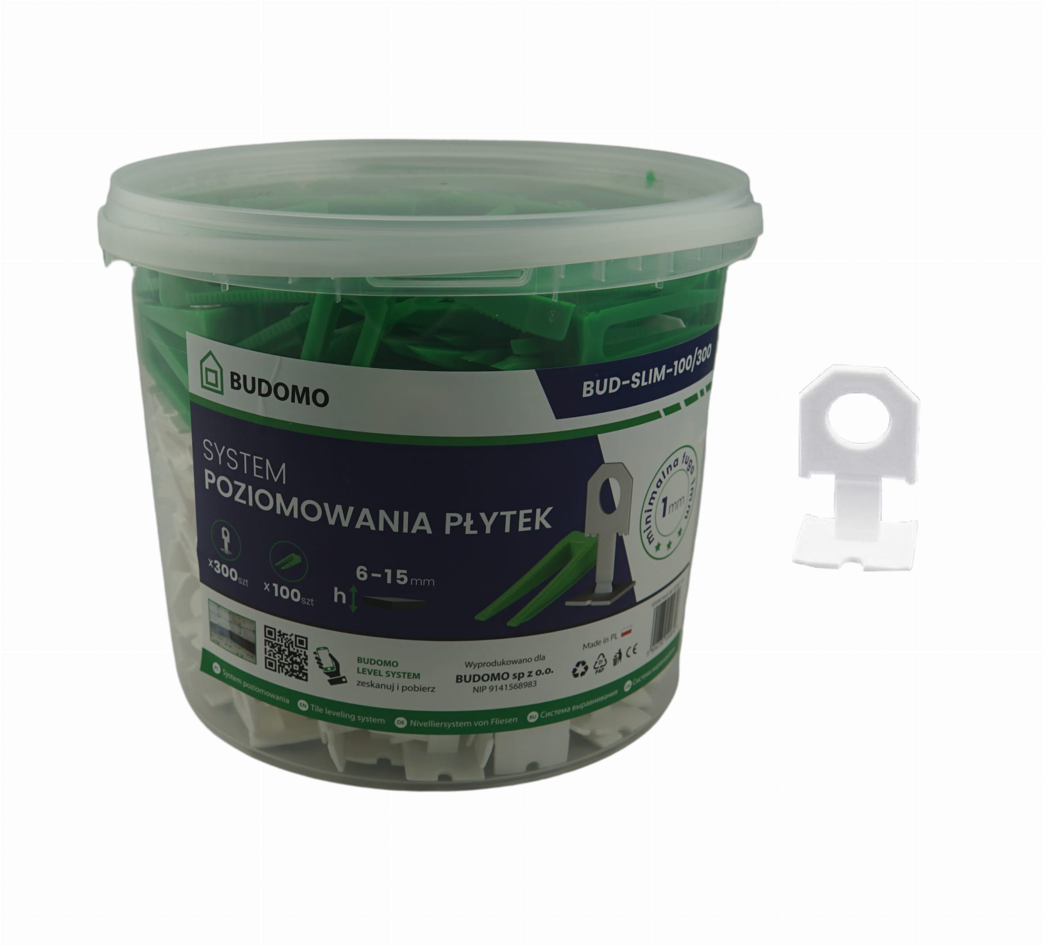 

System poziomowania płytek Slim 1mm biały 300+100