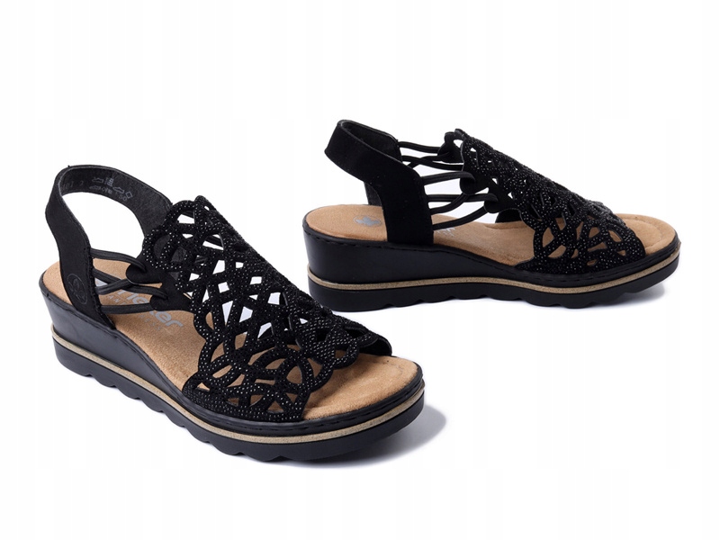 Rieker sandały damskie 67465-00 koturn rozmiar 39