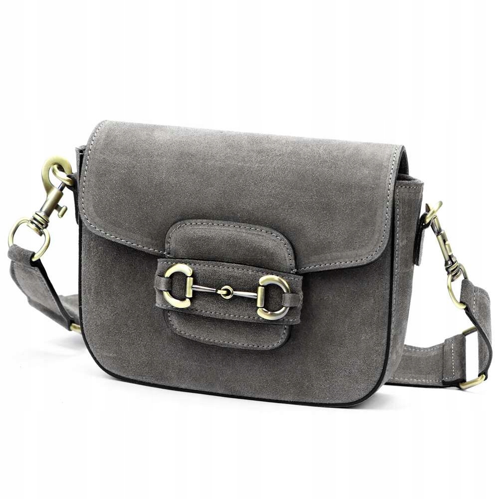 Dámská kožená kabelka Luka 2009502 Kabelka Přes Rameno Semiš Tmavý popel