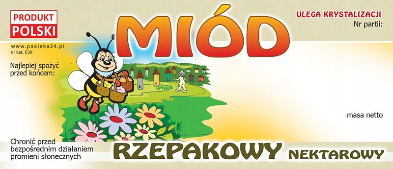 

Paczka etykiet na miód rzepakowy (100szt) E30