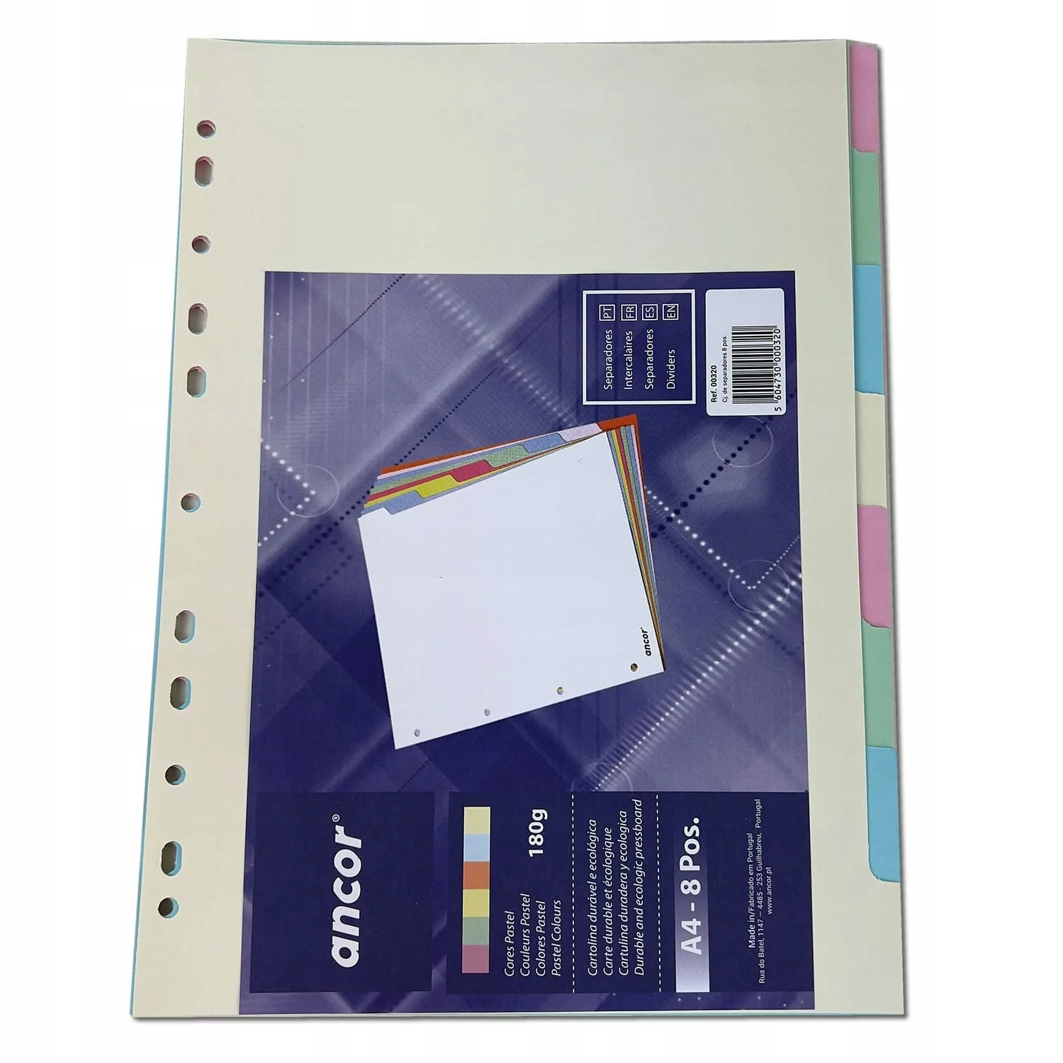 

Przekładki do segregatora A4 8 szt 180g pastelowe