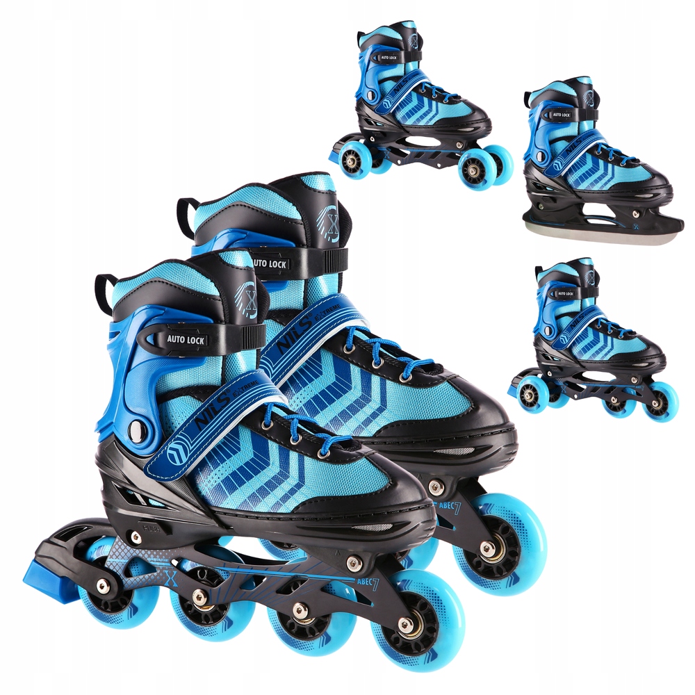 Łyżworolki 4w1 Rolki Rekreacyjne Łyżwy Regulowane Wrotki Rolko-Wrotki 34-38