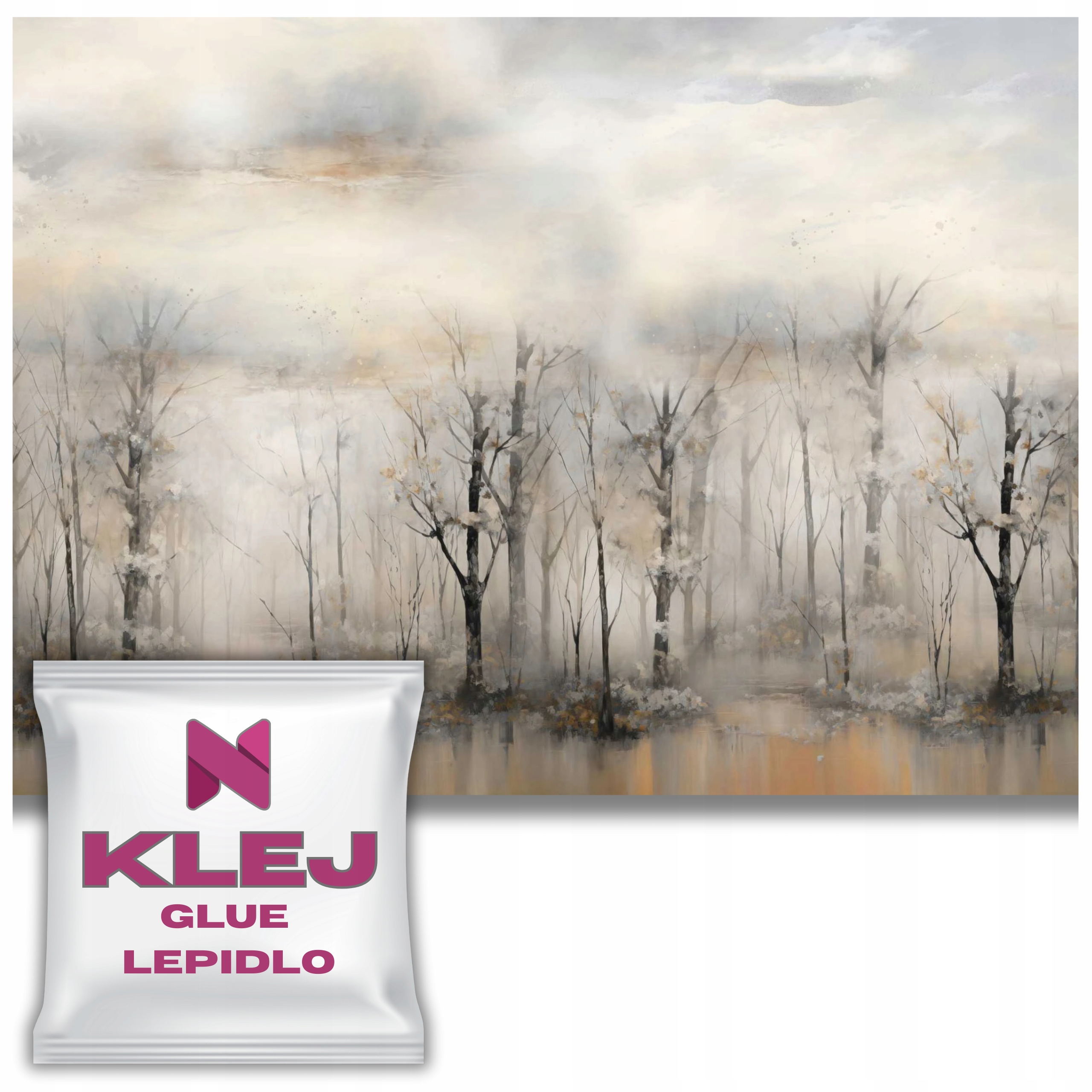 Moderní fototapeta na zeď do ložnice Stromy Les v mlze 260x390