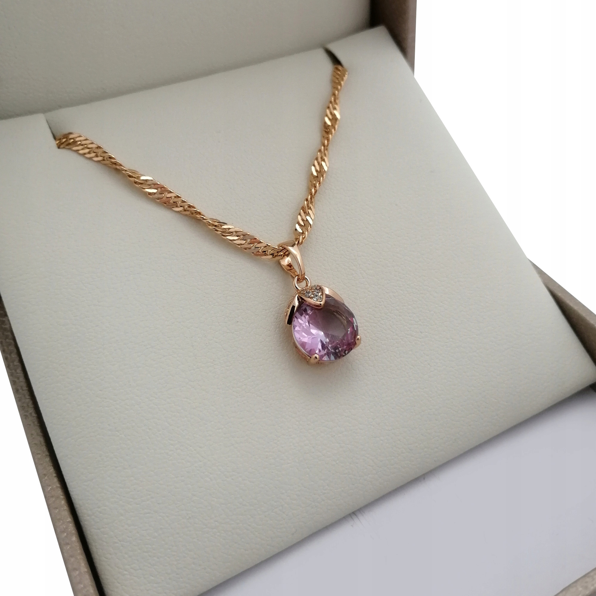 Zlatý Křišťálový Náhrdelník 55 CM 3 MM 18KARÁTOVÁ Záruka