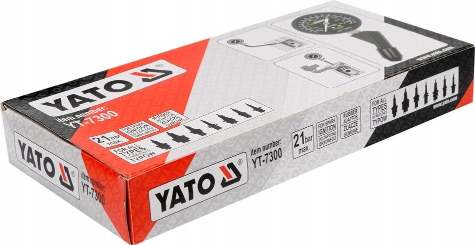 Компрессионный манометр YATO YT-7300, адаптер Yato Brand