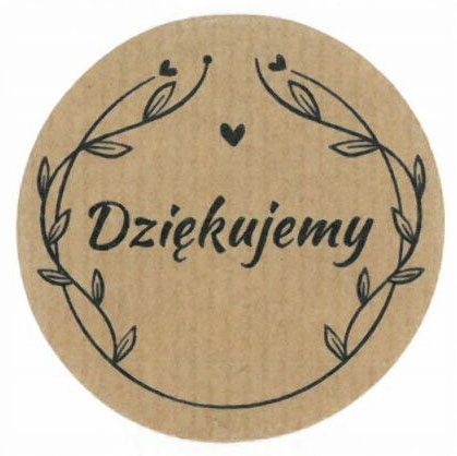 

Naklejki Dziękujemy 4cm Eko kraft 35 szt ND501