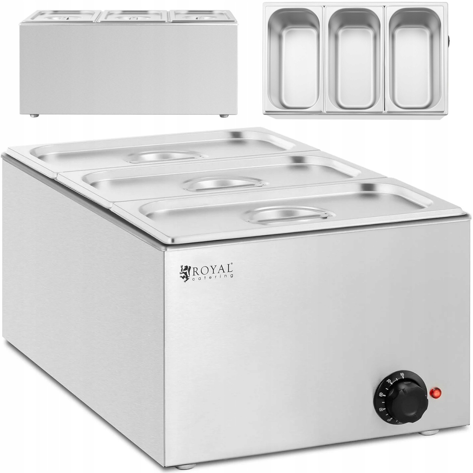 Bemar Elektrický 3X Gn 1/3 640W 230V Nerezová Ocel 16,5L Pro Restaurace