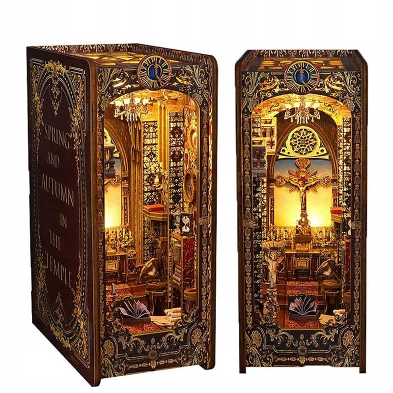 Miniaturowy domek Book Nook Wiara i miłość Nadzieja Kościół Modlitwa