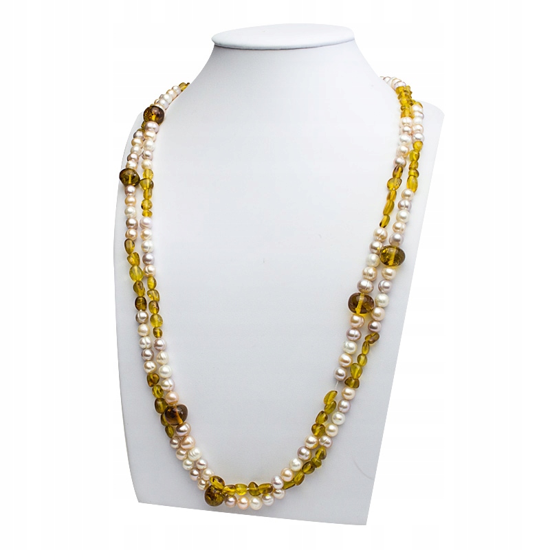 Šňůrka Z Pravých Perel A Přírodních Jantarů