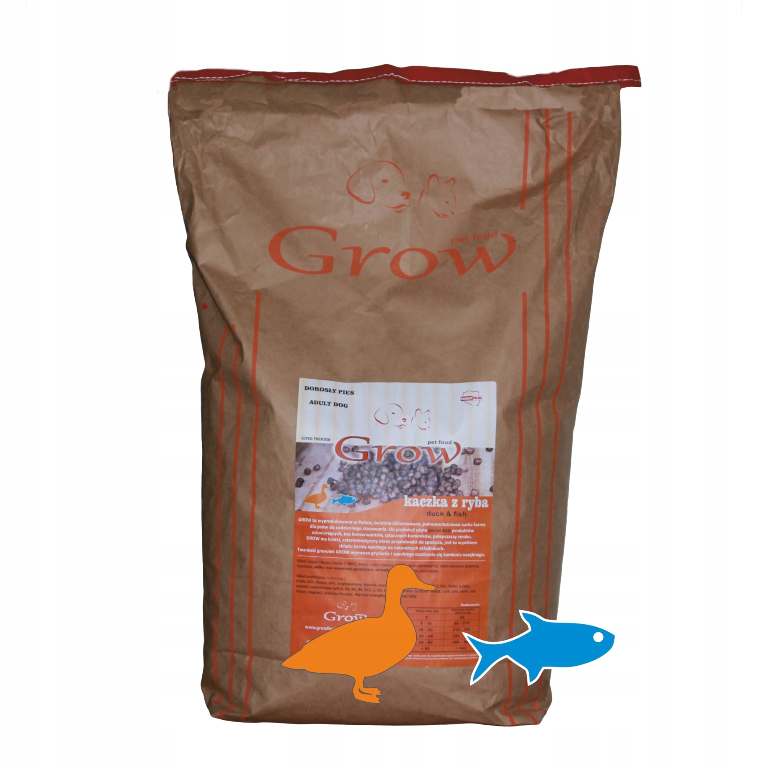 Grow Kaczka z rybą dorosły L 7 Kg