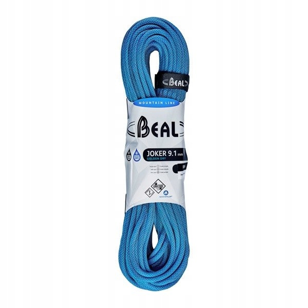 Dynamické lano Beal Joker Unicore 9,1 mm x 50 m Golden Dry Blue modré