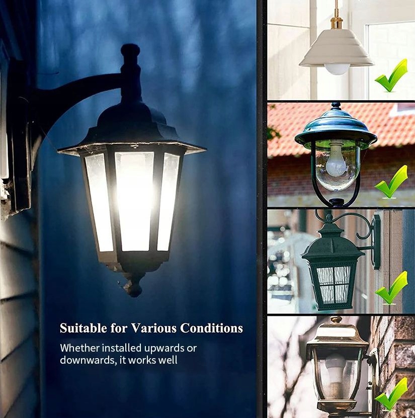 ŻARÓWKA LED Z CZUJNIKIEM RUCHU - E27 6W - CIEPŁA BARWA Moc 10 W