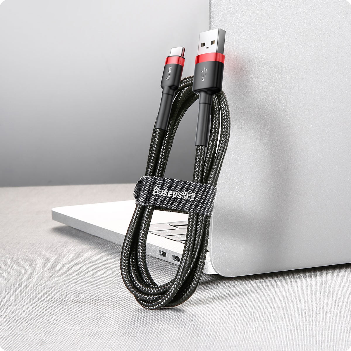 BASEUS MOCNY KABEL USB USB-C TYP-C PRZEWÓD OPLOT QUICK CHARGE 3.0 3A 1M Stan opakowania oryginalne