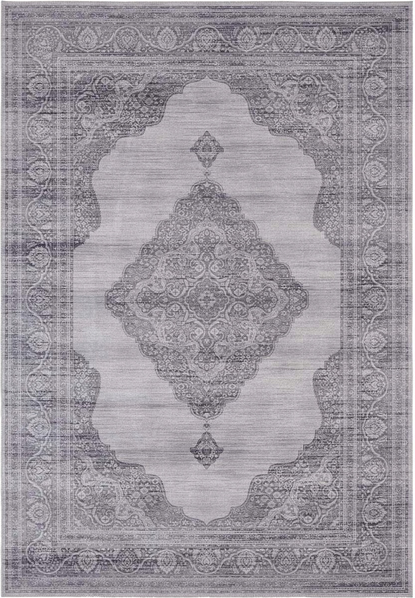 Koberec do obývacího pokoje 200x290 cm, šedý, plochý, tkaný