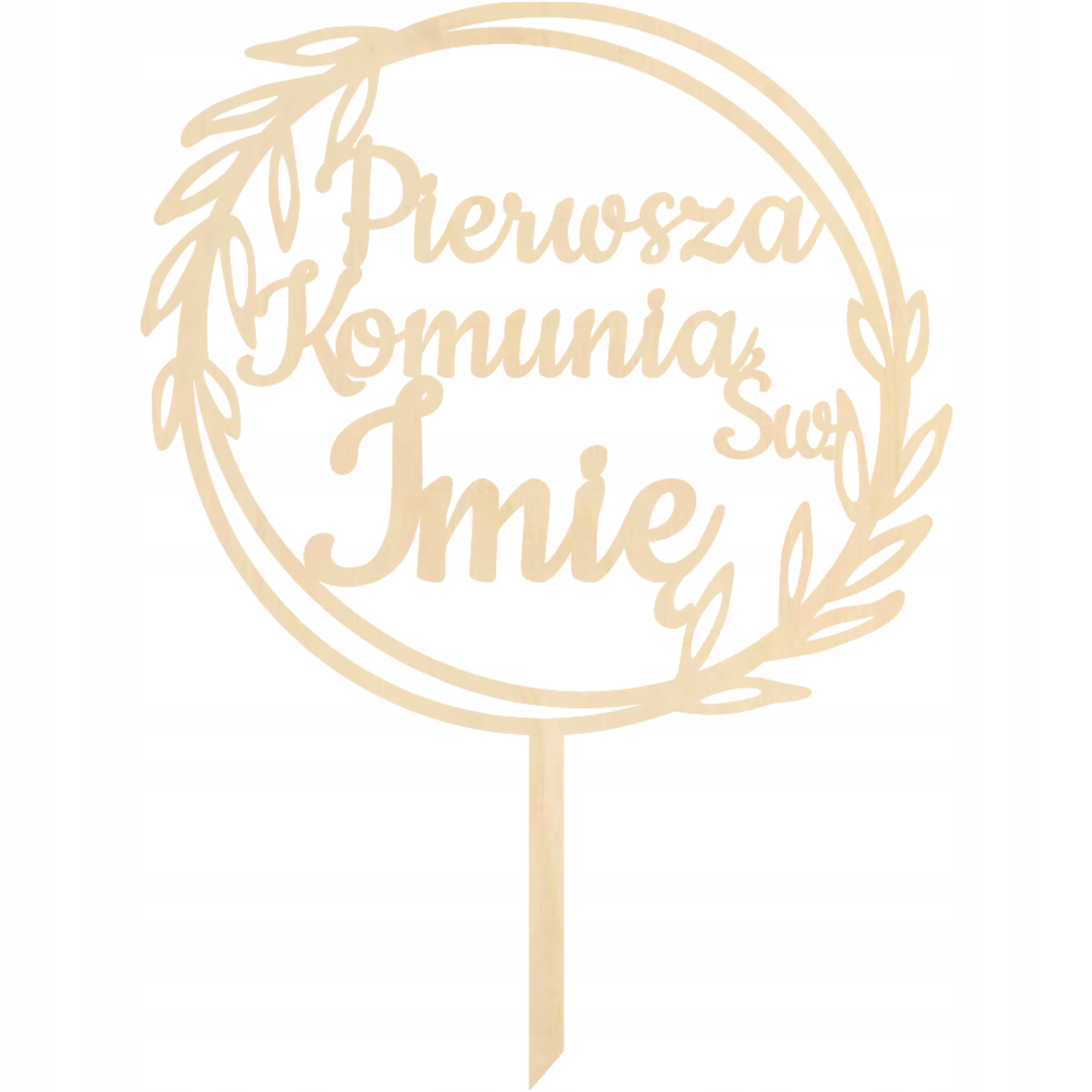 TOPPER KOMUNIJNY DEKORACJA TOPER OZDOBA NA PIERWSZĄ KOMUNIĘ KOMUNIA IMIĘ