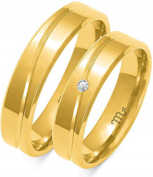 Zlaté svatební snubní prsteny jemné 14K 585, velikost 29 30 31, módní svatební kolekce