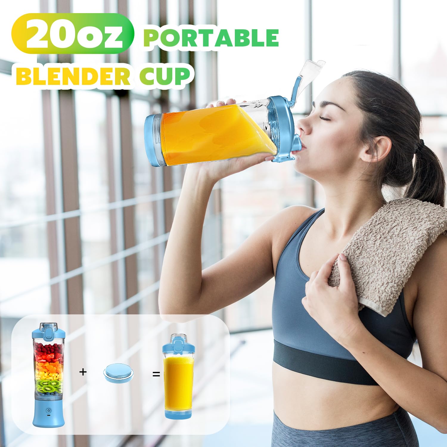 NexaEase Mixer Smoothie Maker 600ml USB Blender Do Kuchni i Podróży — miniatura 4