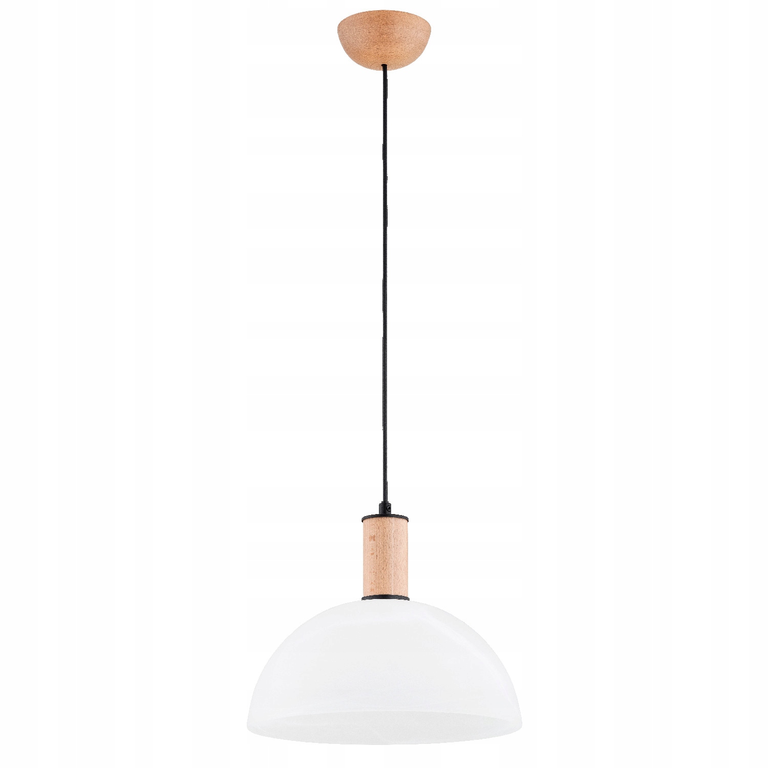 Závěsná lampa Alfa Terrin skandinávská dřevěná 1xE27 bílá