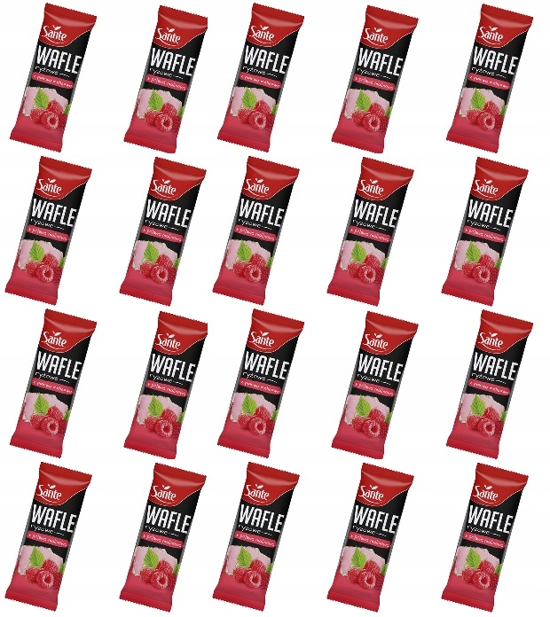 Levně 20 x 66 g Sante rýžových oplatek s malinovou polevou Karton