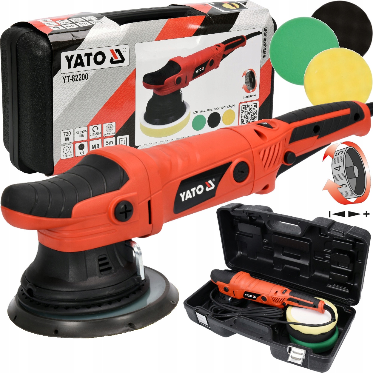 

Yato YT-82200 Polerka Samochodowa 720W +3GĄBKI