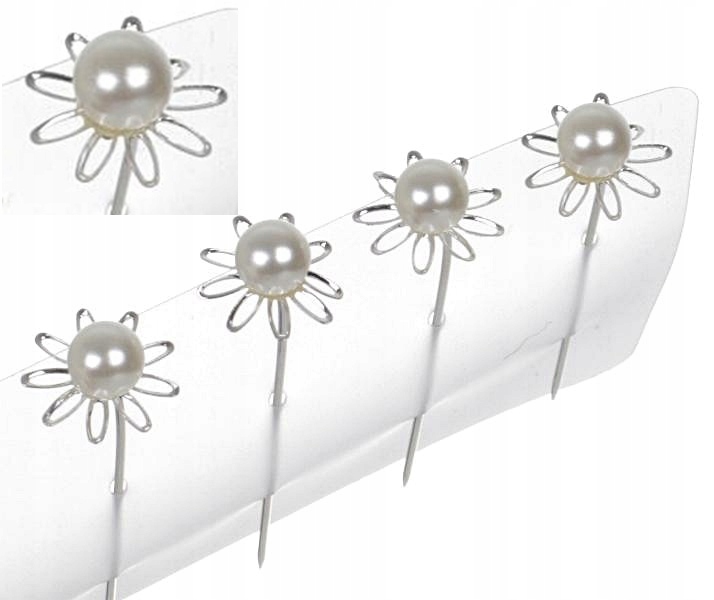 

Dekoracyjne szpilki z perłą 6cm Kwiat na ślub 12