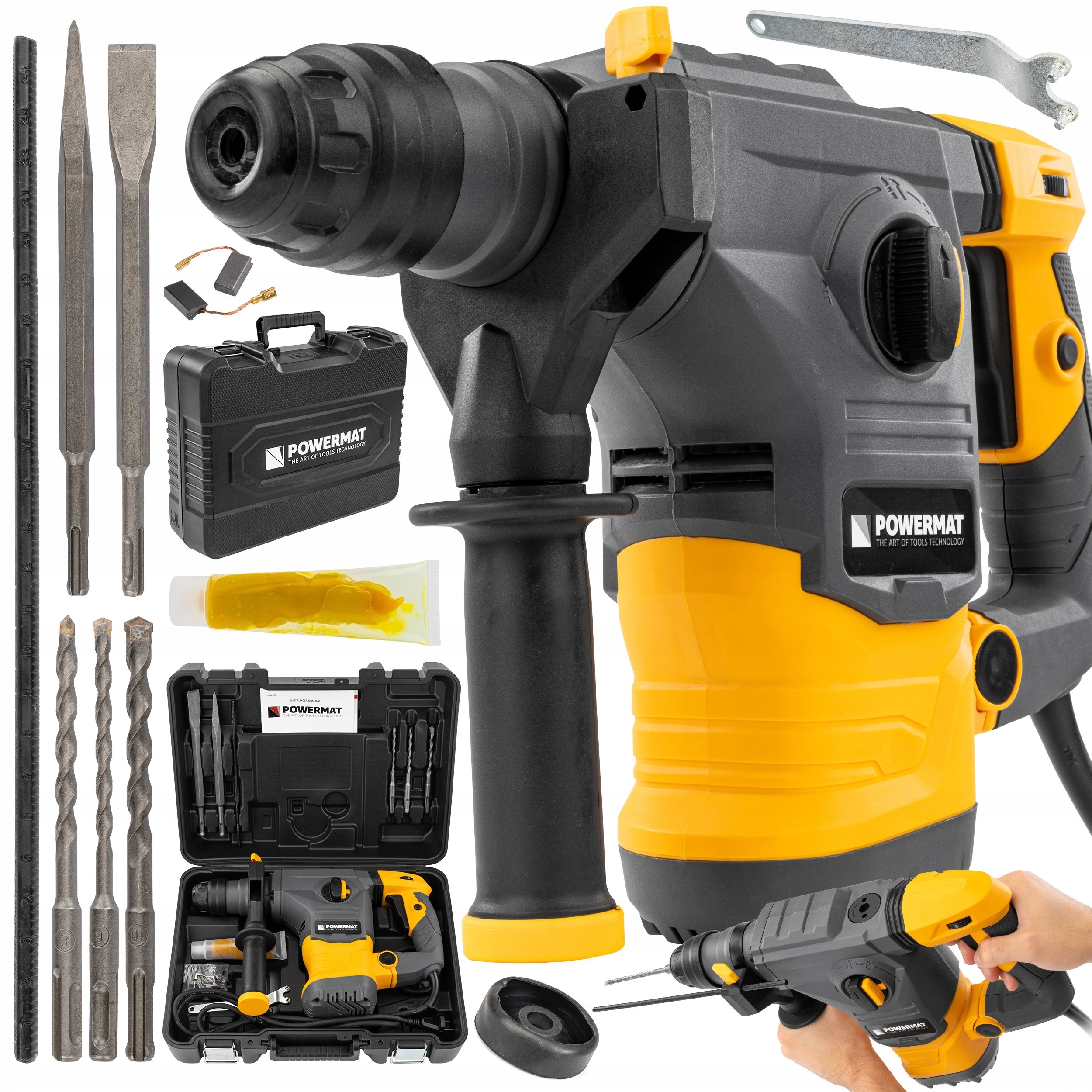 Příklepové Kladivo Vrtačka Udar Sds+ 2600W 5,5J Kufr 3X Vrták Sekáč