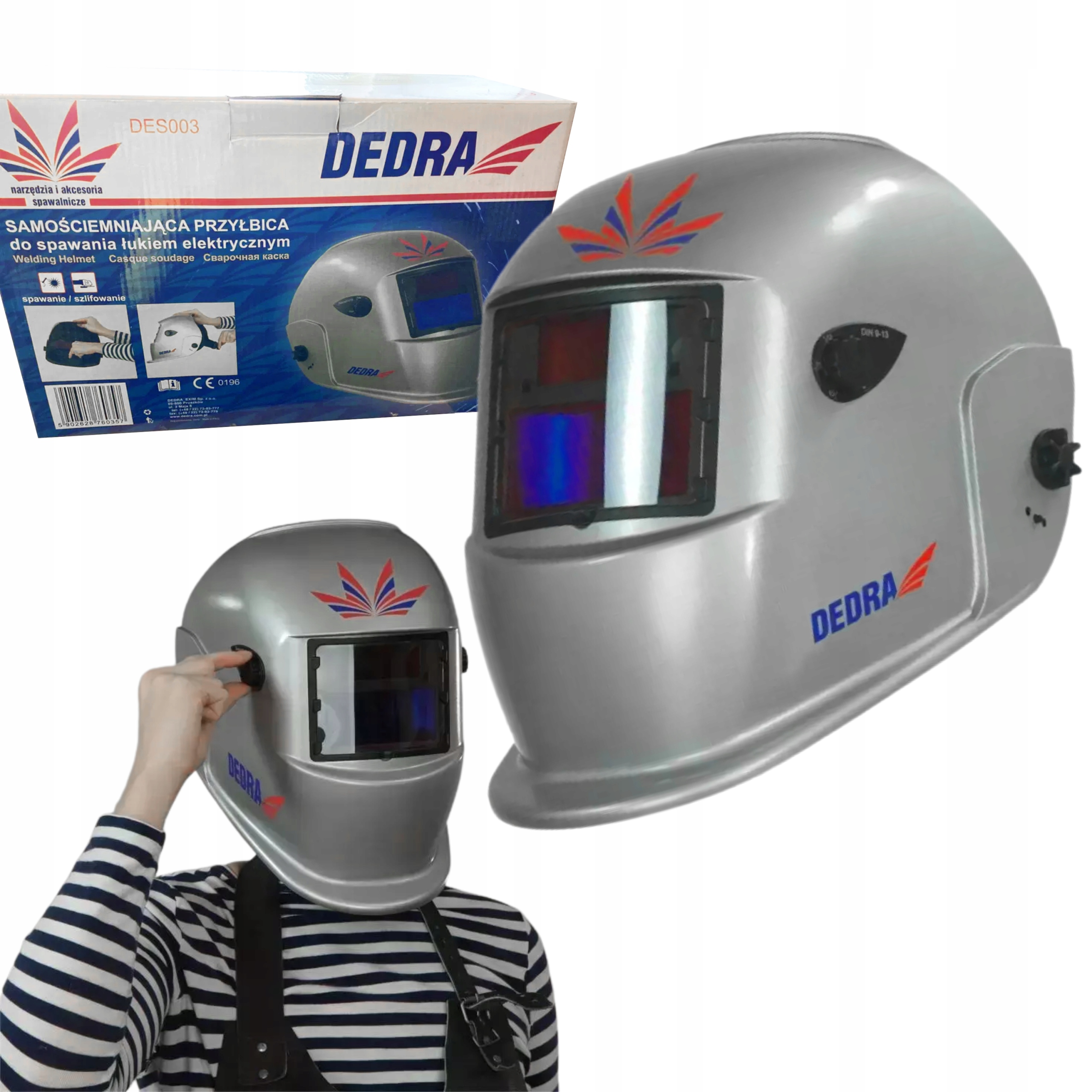 DEDRA PRZYŁBICA SPAWALNICZA SAMOŚCIEMNIAJĄCA 2-FUNKCYJNA 2 SENSORY DES003