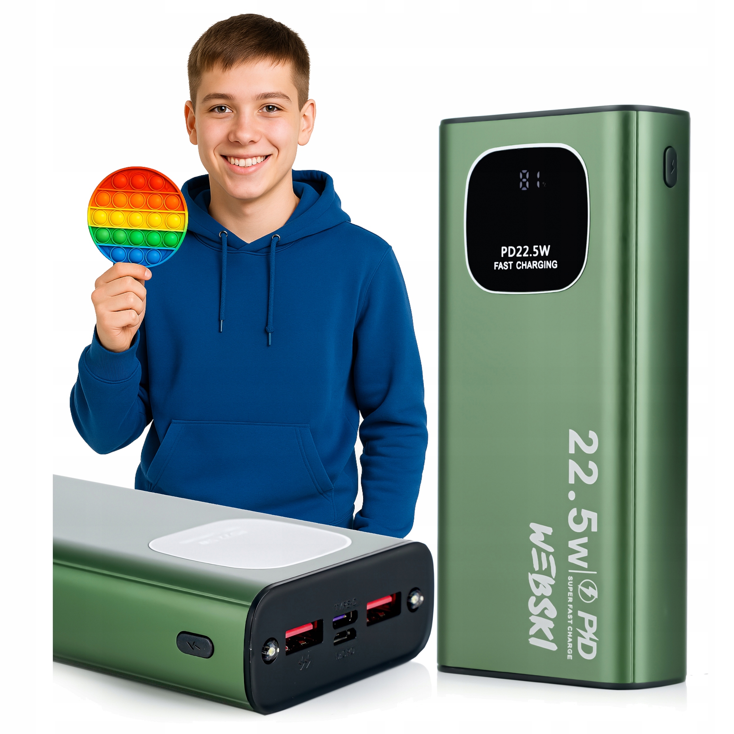 Dárek Pod Vánoční Stromeček Výkonná Powerbanka 30000 mAh Qc S 12V Displejem