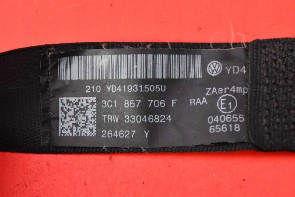 tension belt safety right front 3C1857706F VW PASSAT B6 05-10