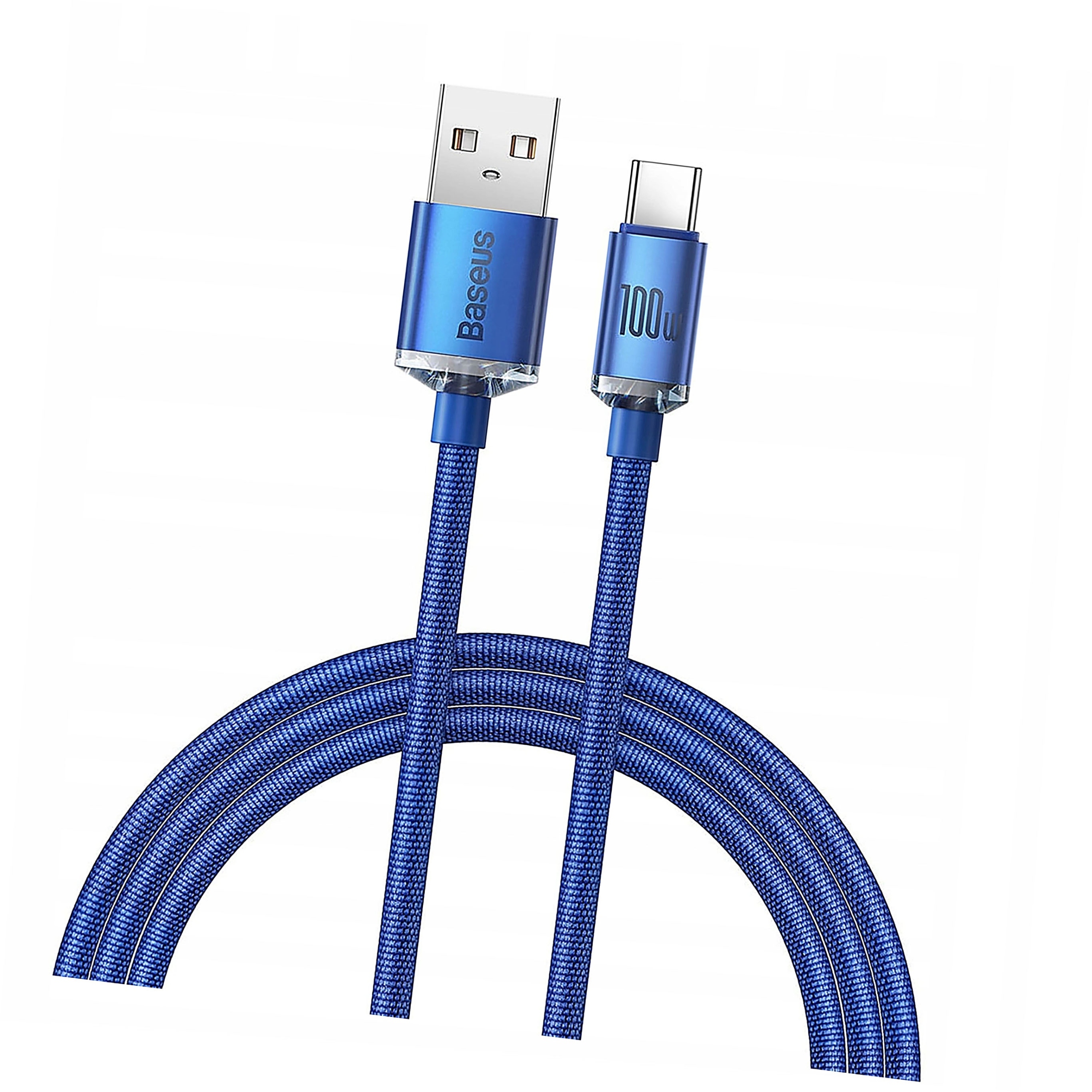 Baseus Crystal Shine Series kabel Usb Usb Typ C 100W 1,2m niebieski